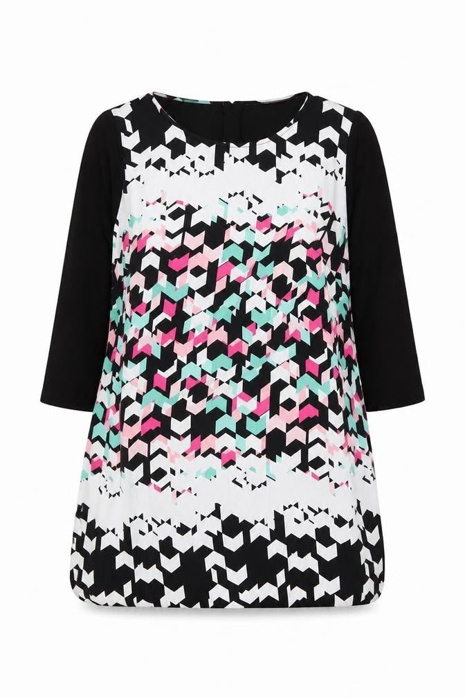Front view of Marks & Spencer Women's Geometric Multicoloured Blouse UK 16