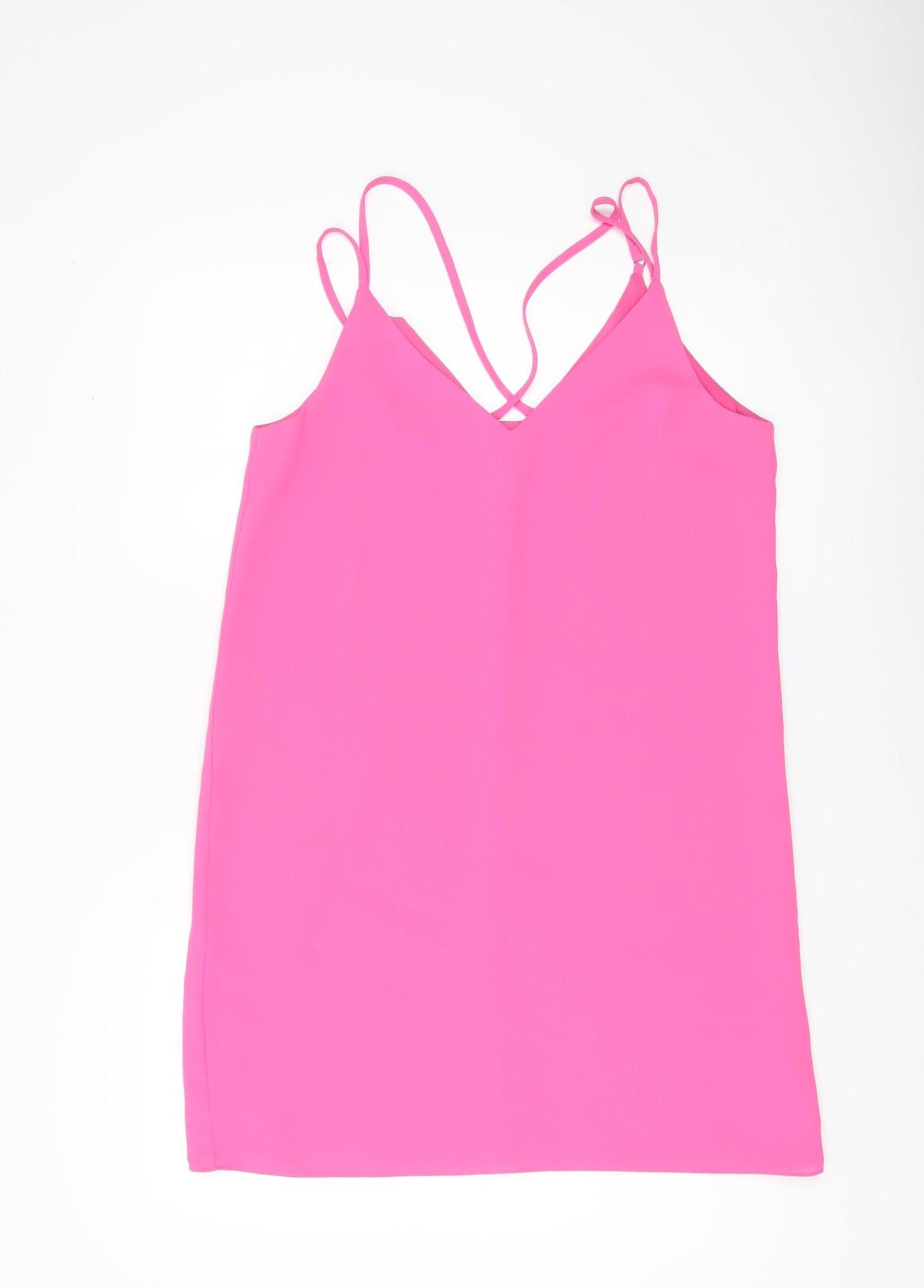 Topshop Pink Slip Dress Women Regular Size 12