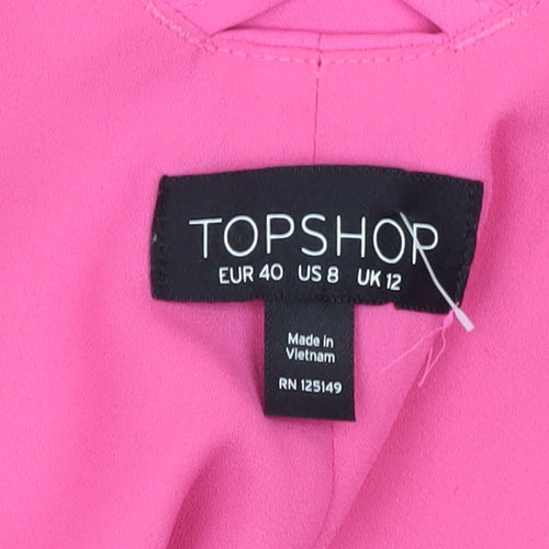 Topshop Pink Slip Dress Women Regular Size 12