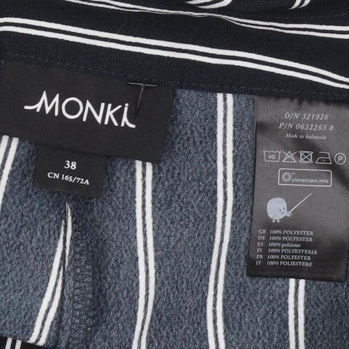 Monki Women's Black Striped Cropped Wide-Leg Trousers
