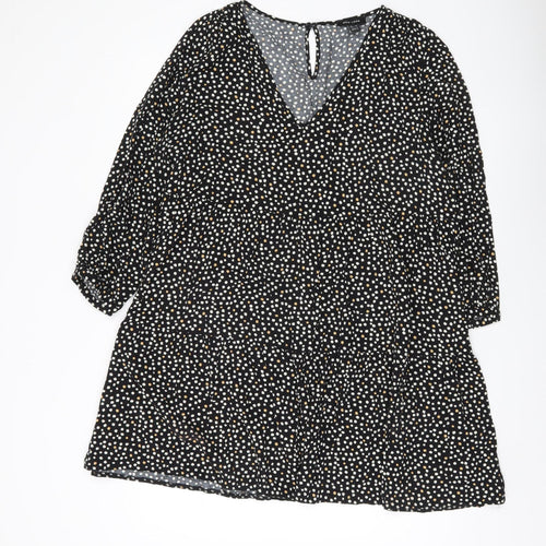 New Look Women's Black Polka Dot Dress Size 18
