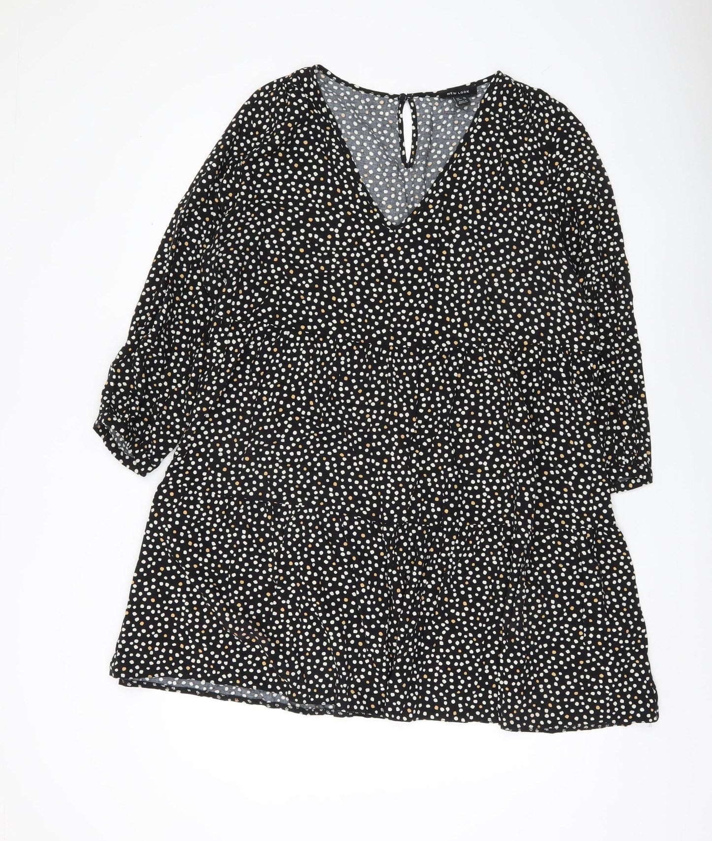 New Look Women's Black Polka Dot Dress Size 18