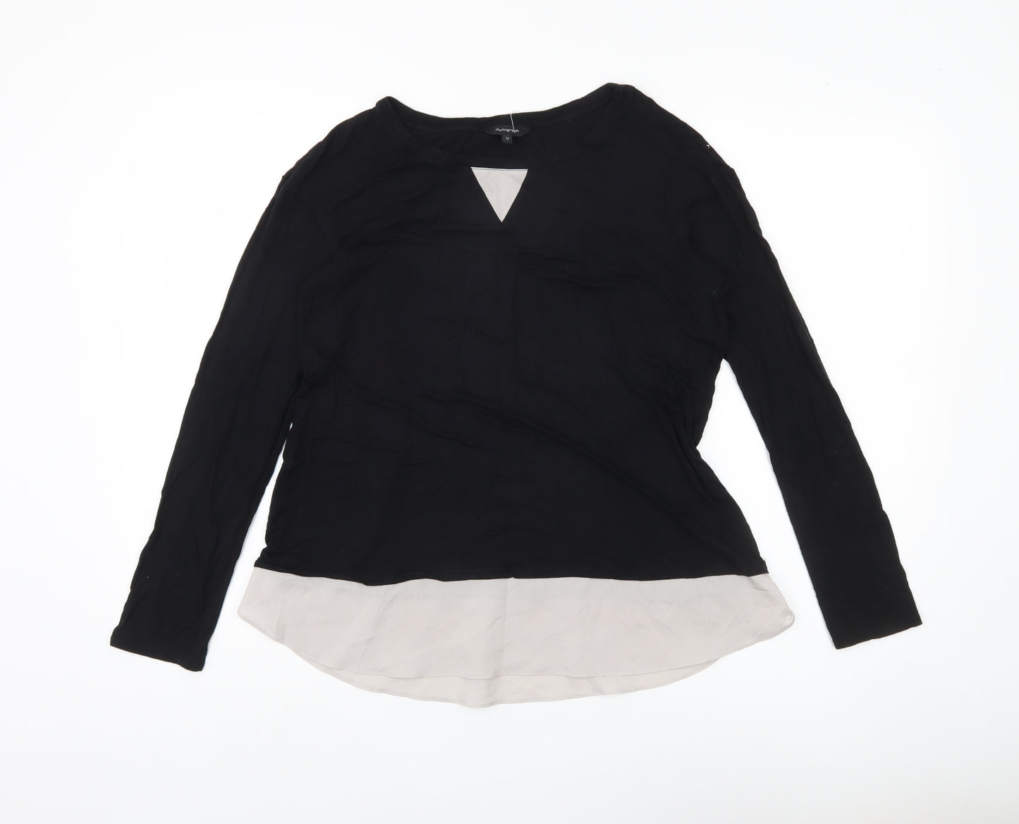 Marks and Spencer Women's Black Blouse - Size 12
