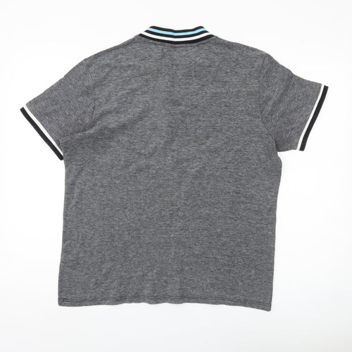 River Island Men's Grey Polo XL