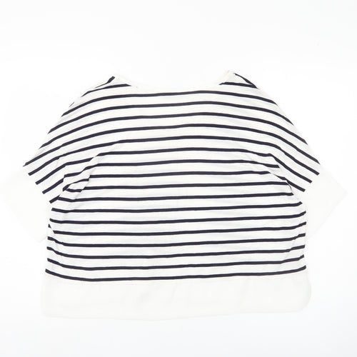 Zara Women's Striped V-Neck T-Shirt, Size 8