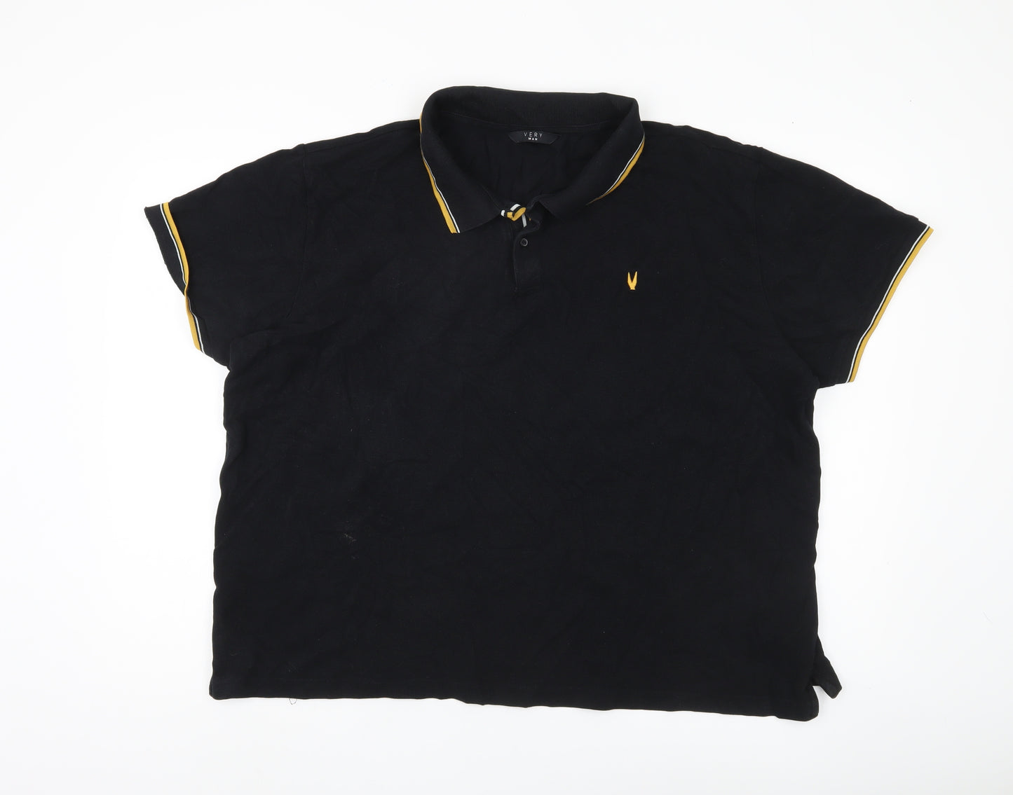 Very Men's Black Polo Shirt 3XL Short Sleeve Casual