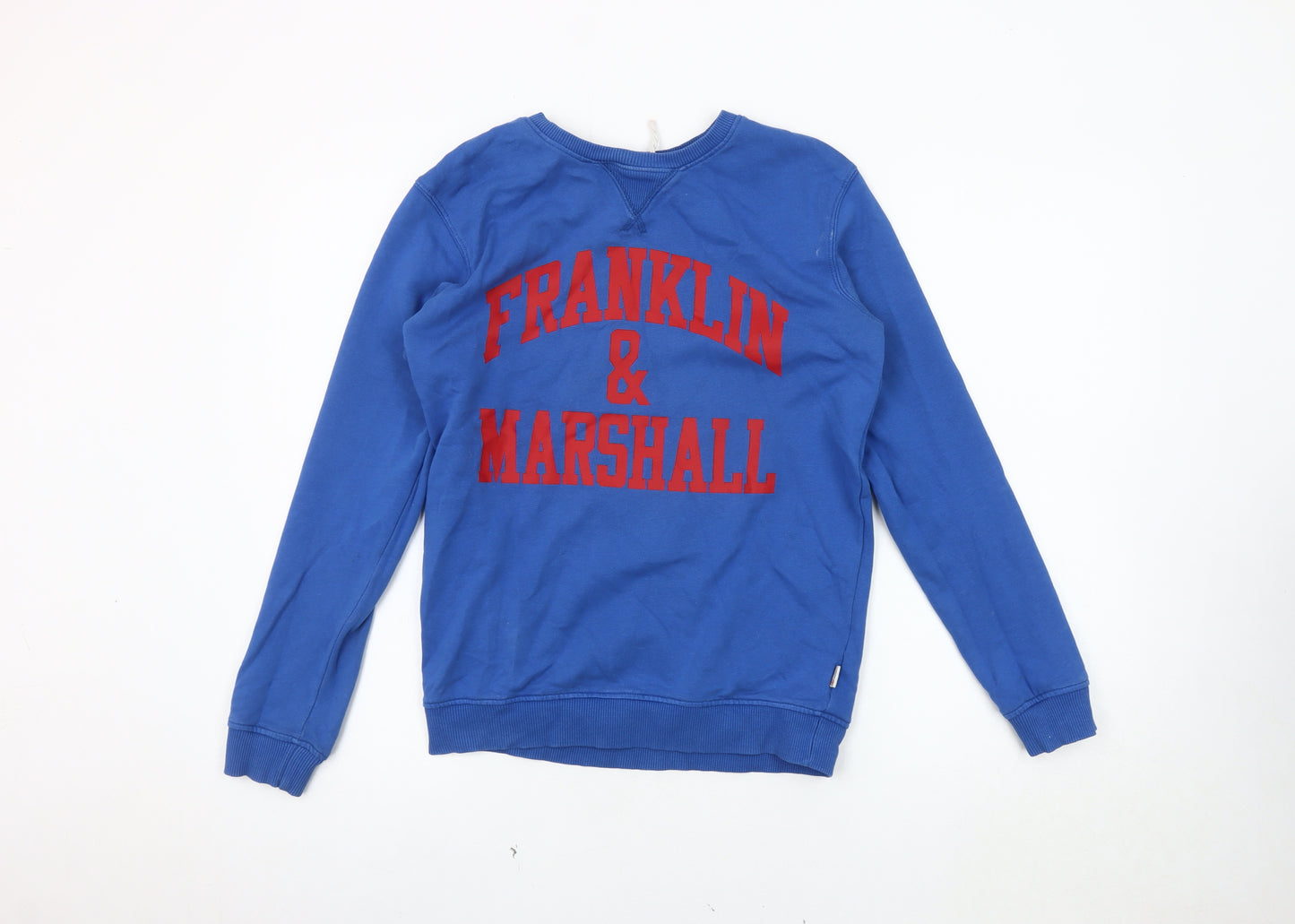 Franklin & Marshall Boys Blue Crew Neck Pullover Sweatshirt