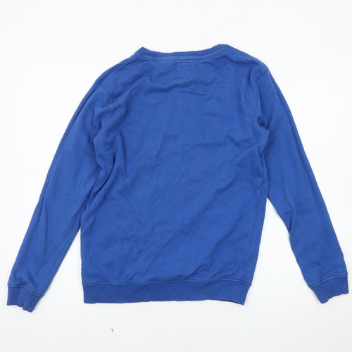Franklin & Marshall Boys Blue Crew Neck Pullover Sweatshirt