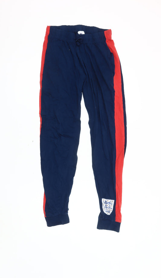 Men's Blue Pyjama Pants, Cotton, S, Sports Theme
