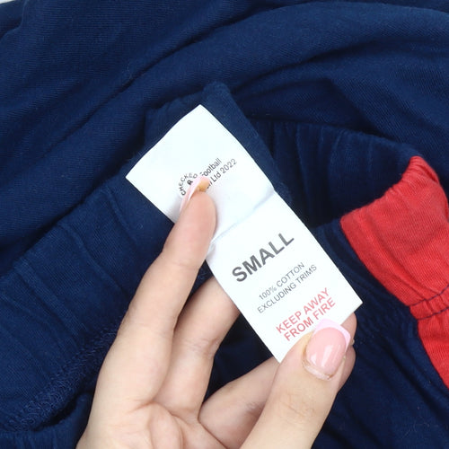 Men's Blue Pyjama Pants, Cotton, S, Sports Theme