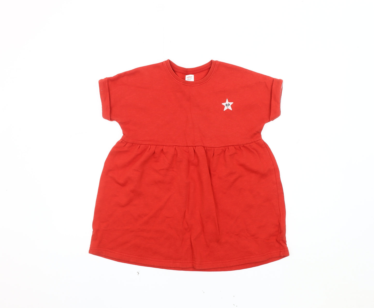 John Lewis Red Cotton Skater Dress for Girls, Size 7 Years