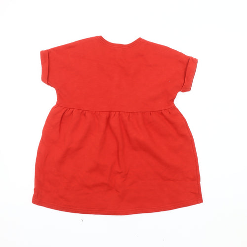 John Lewis Red Cotton Skater Dress for Girls, Size 7 Years