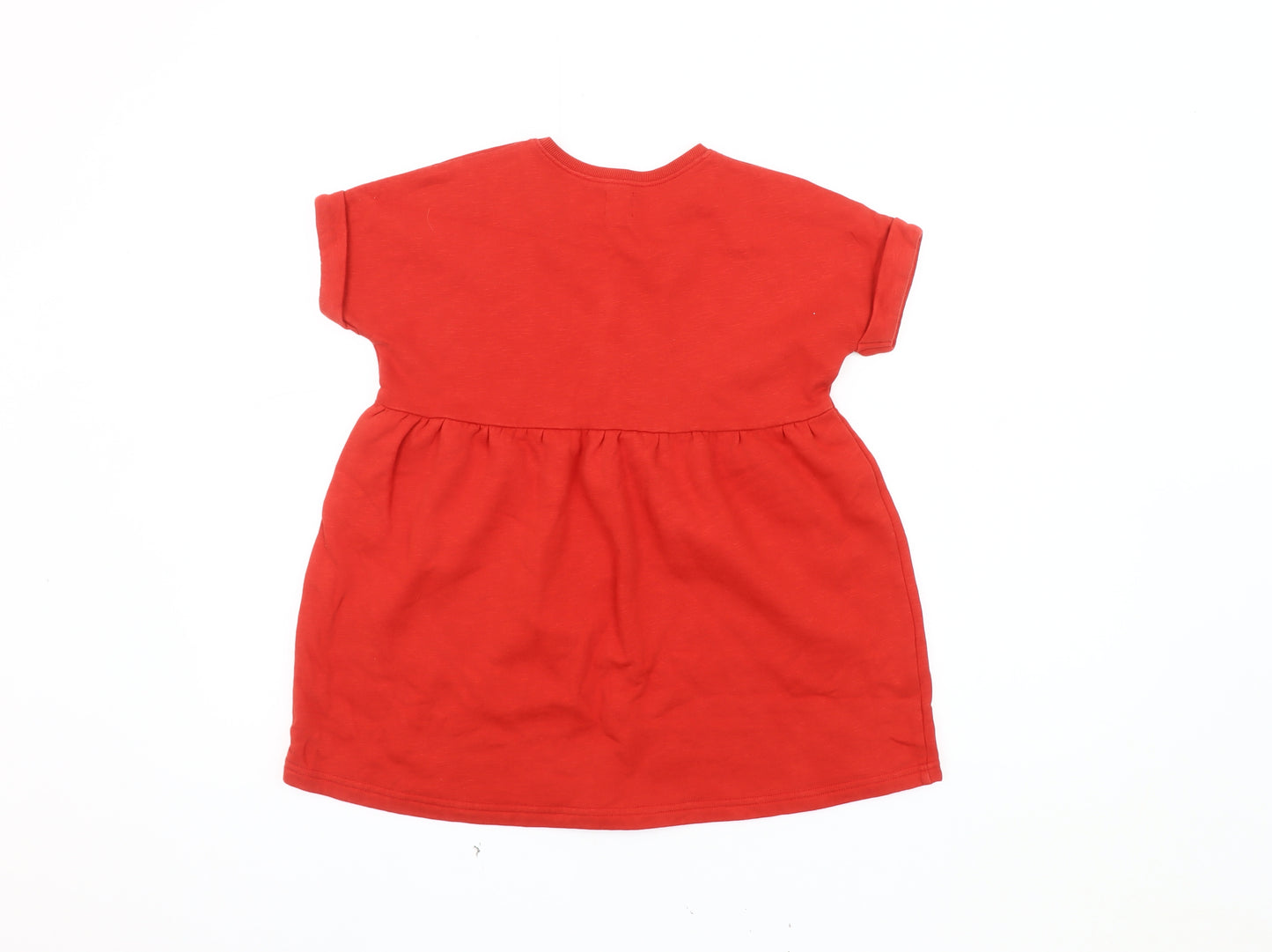 John Lewis Red Cotton Skater Dress for Girls, Size 7 Years