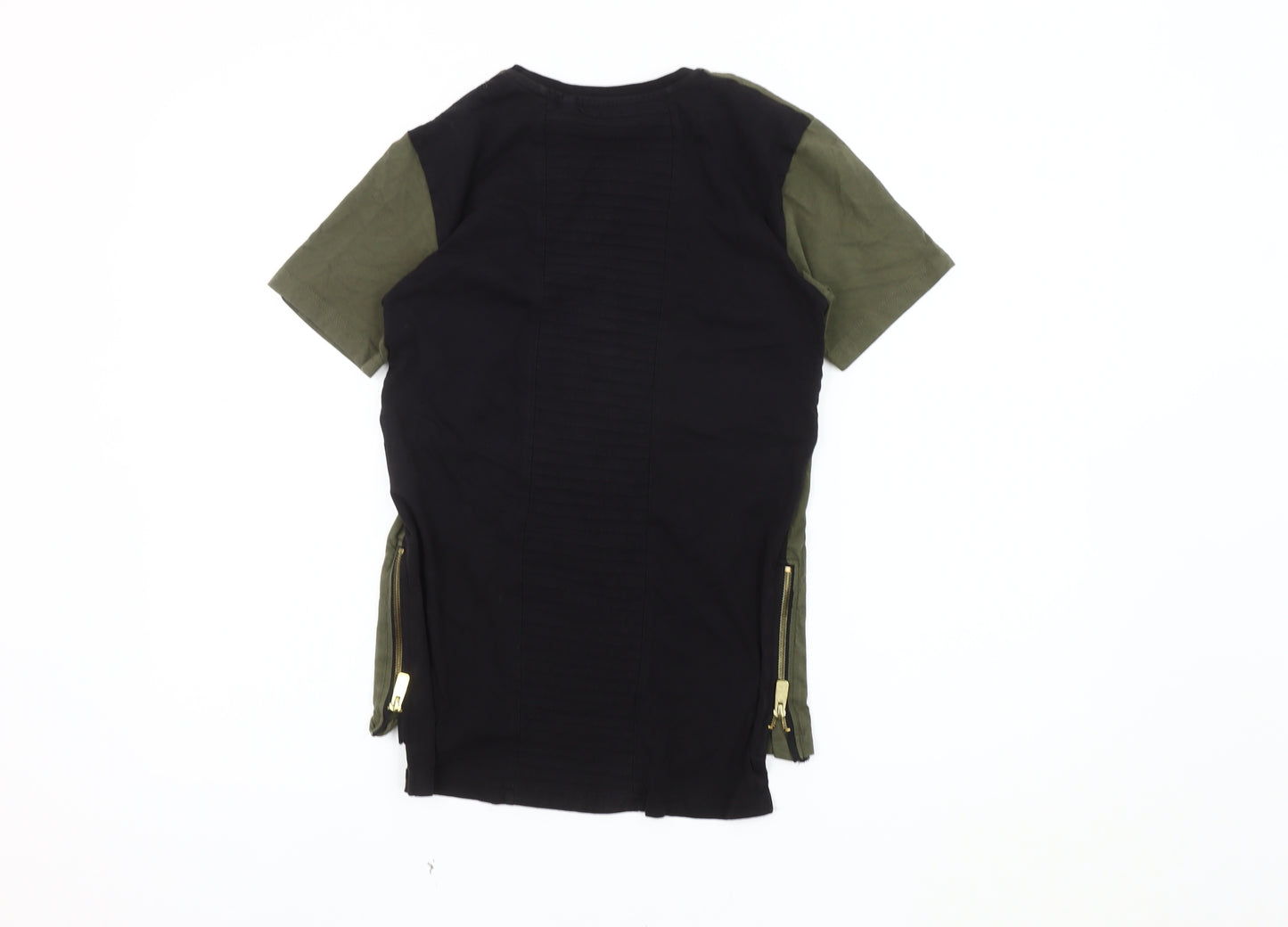 Sonneti Boys Green Black T-Shirt 10-12 Years Pullover Style