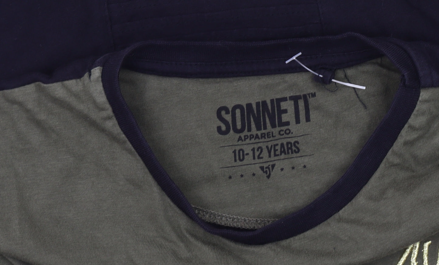 Sonneti Boys Green Black T-Shirt 10-12 Years Pullover Style