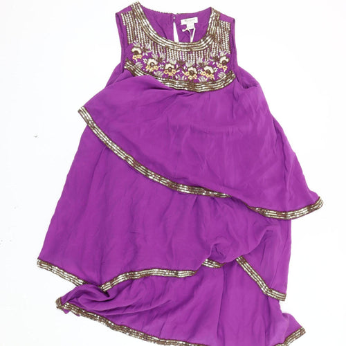 Monsoon Women's Purple A-Line Hi-Low Dress Size 10