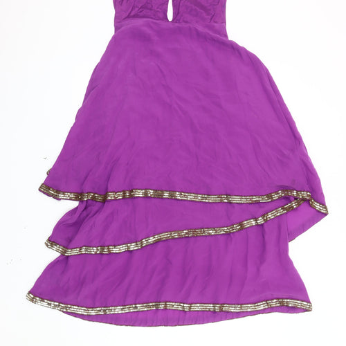 Monsoon Women's Purple A-Line Hi-Low Dress Size 10