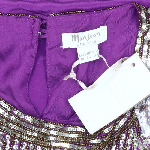 Monsoon Women's Purple A-Line Hi-Low Dress Size 10