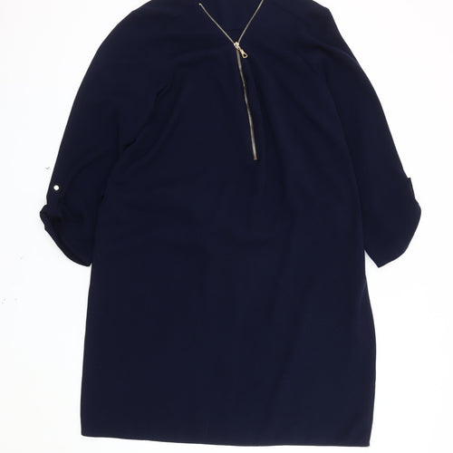 Dunnes Women's Blue Long Sleeve Dress Size 16