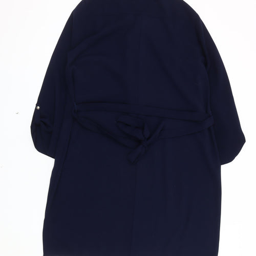 Dunnes Women's Blue Long Sleeve Dress Size 16