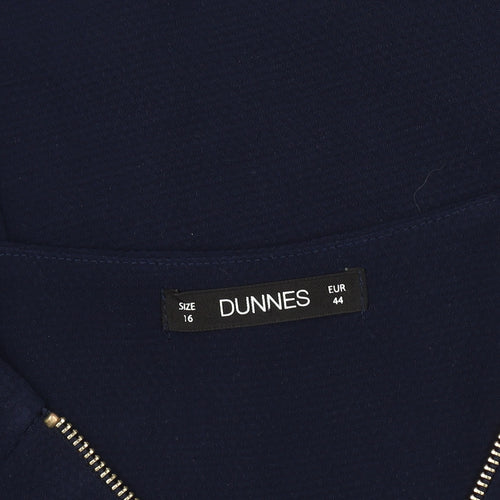 Dunnes Women's Blue Long Sleeve Dress Size 16
