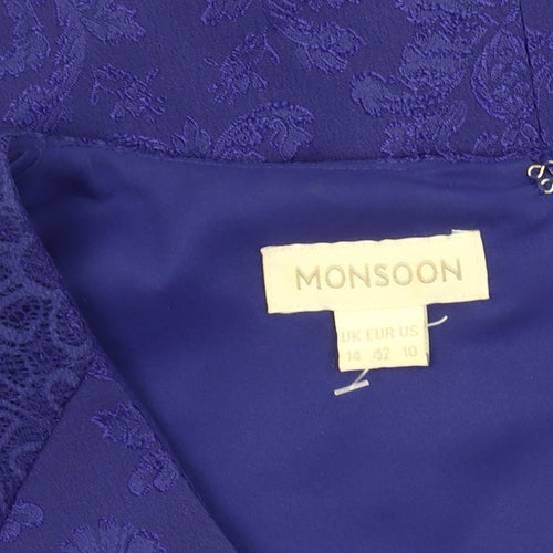 Monsoon Women's Purple Sheath Dress Size 14
