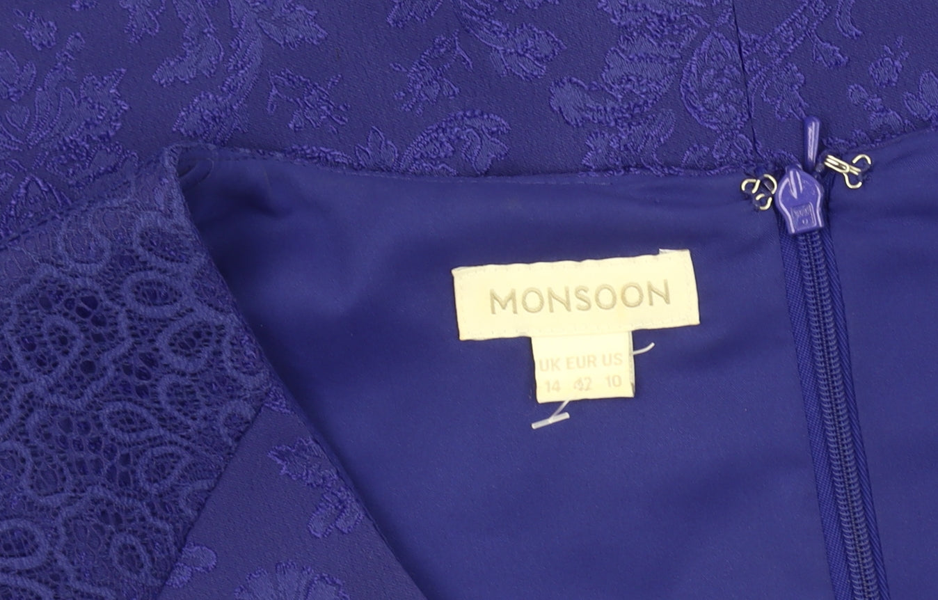 Monsoon Women's Purple Sheath Dress Size 14