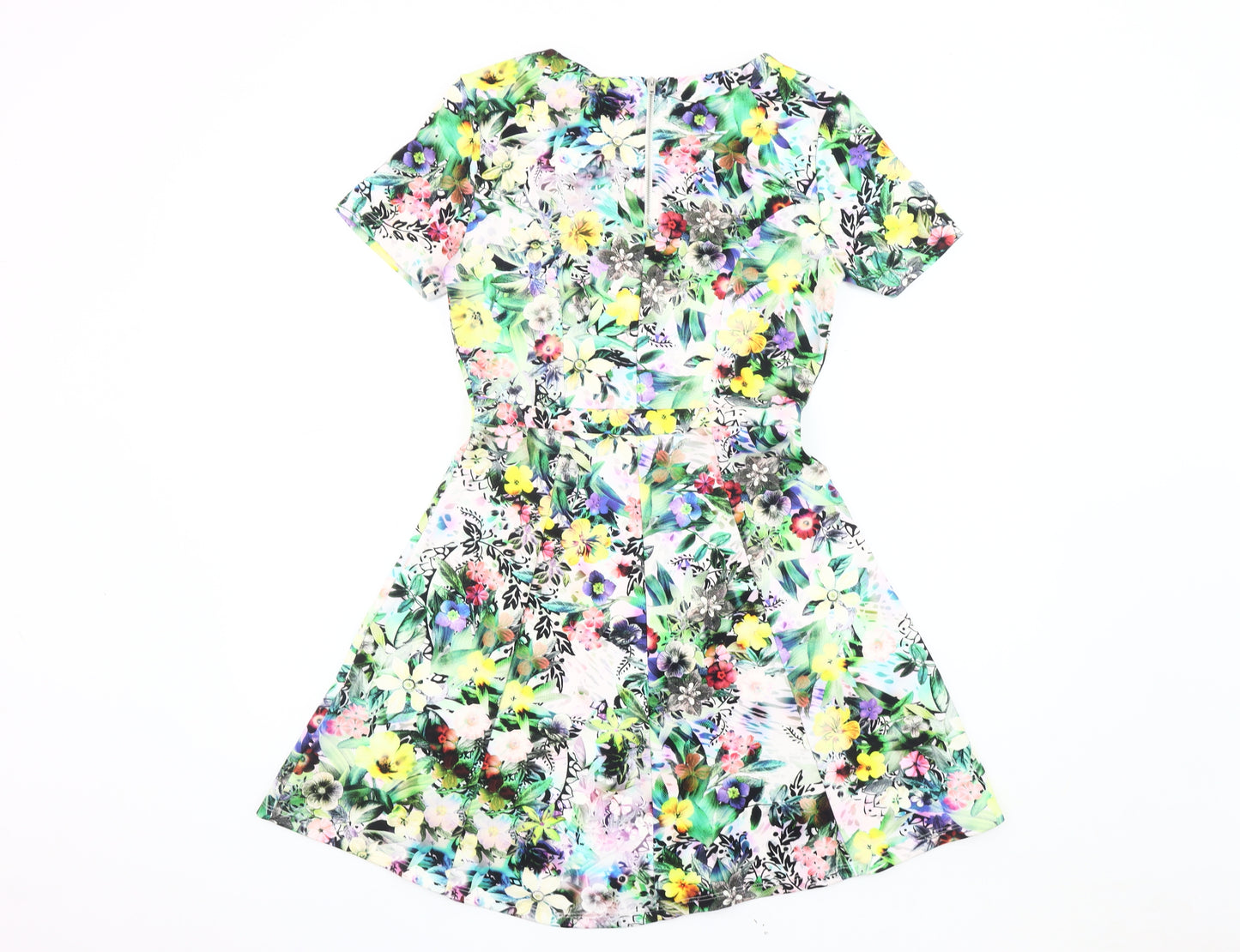 Warehouse Women's Multicoloured Floral A-Line Dress Size 8