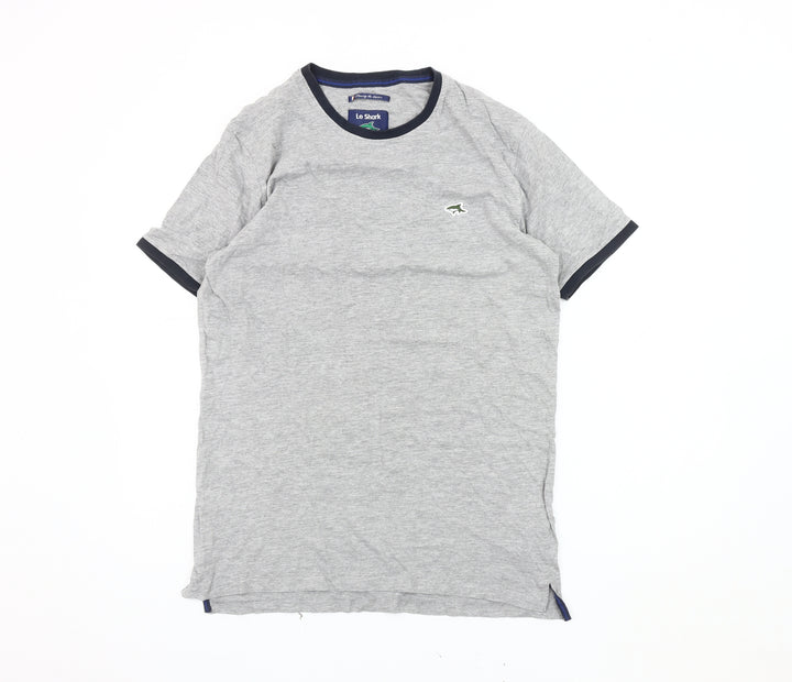 Le Shark Men's Grey T-Shirt, Size L, Crew Neck