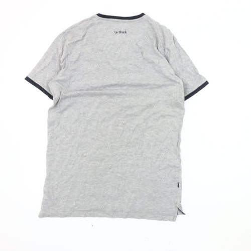 Le Shark Men's Grey T-Shirt, Size L, Crew Neck
