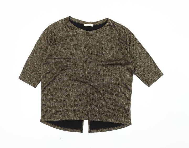 Oasis Gold 3/4 Sleeve Top for Women - Size L