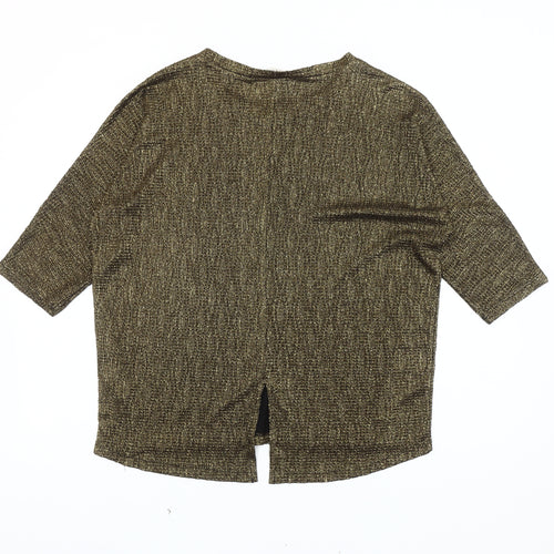 Oasis Gold 3/4 Sleeve Top for Women - Size L