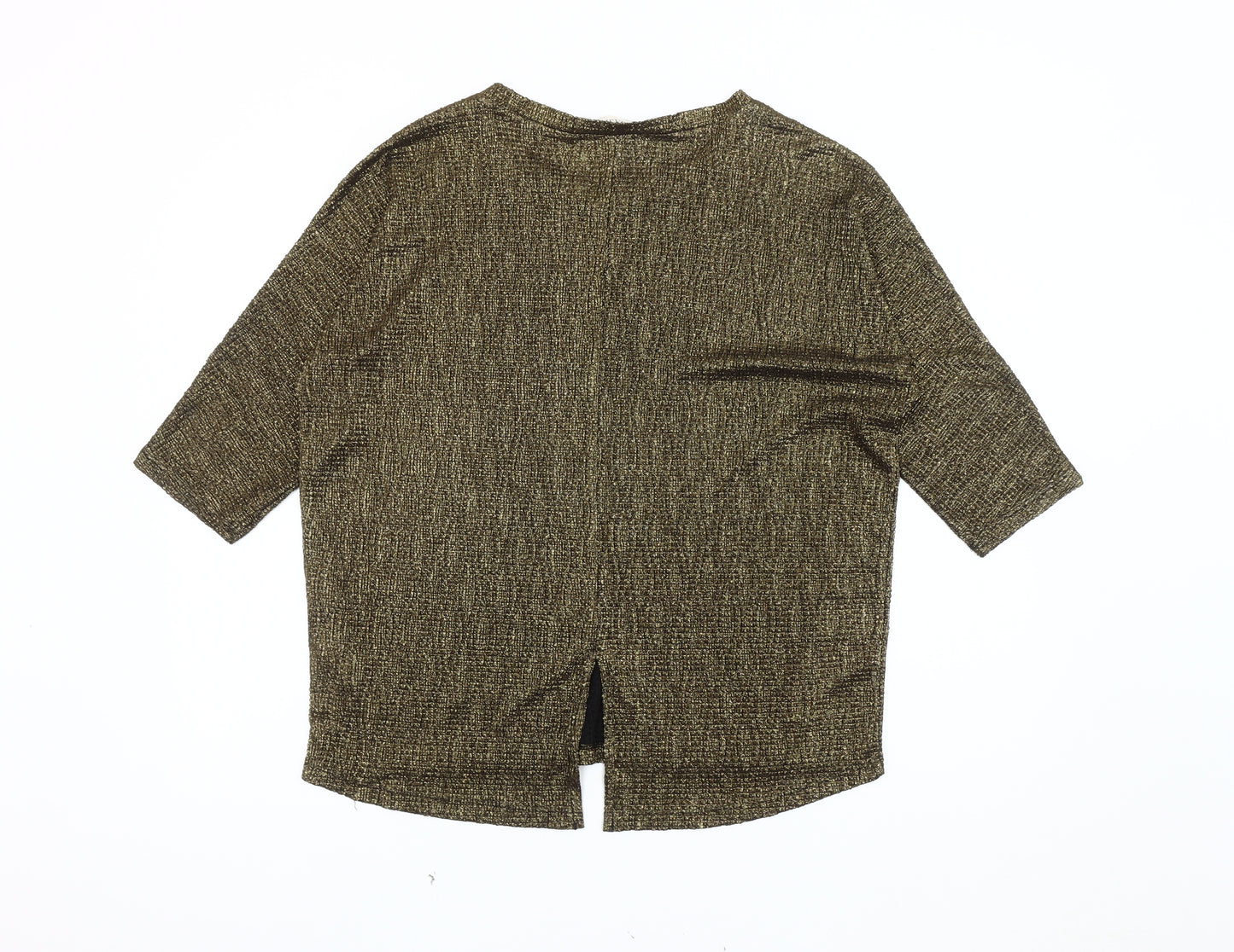 Oasis Gold 3/4 Sleeve Top for Women - Size L
