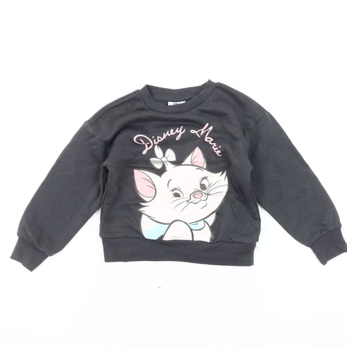 Disney Classics Girls Black Marie Sweatshirt 3-4 Years