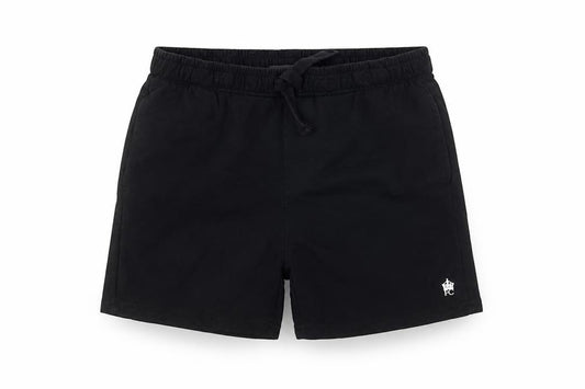 Front view of French Connection boys’ black athletic shorts 11 years