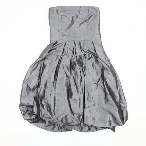 Miso Women's Grey A-Line Strapless Party Dress