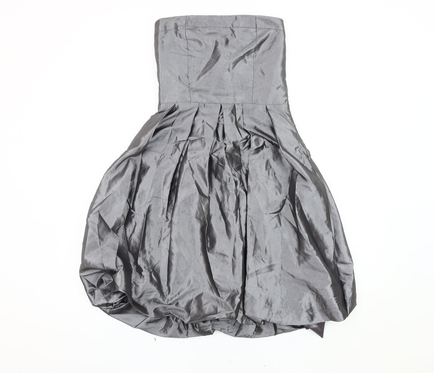 Miso Women's Grey A-Line Strapless Party Dress