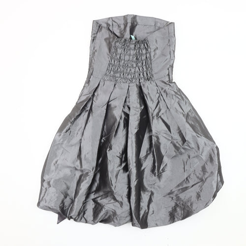Miso Women's Grey A-Line Strapless Party Dress