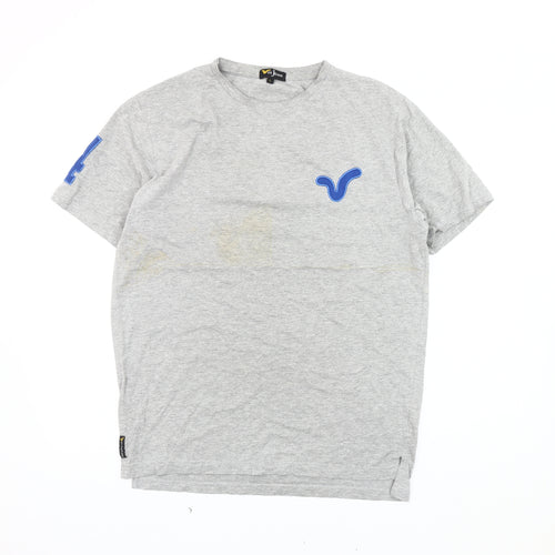 Voi Jeans Men's Grey T-Shirt Short Sleeve Large
