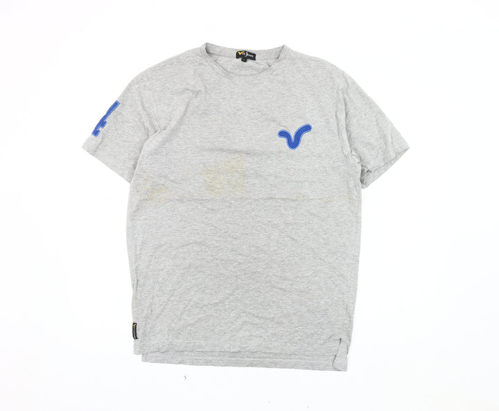 Voi Jeans Men's Grey T-Shirt Short Sleeve Large