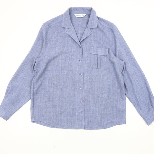 Jumper Women's Blue Button-Up Shirt, Size 14, Long Sleeve