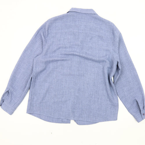Jumper Women's Blue Button-Up Shirt, Size 14, Long Sleeve