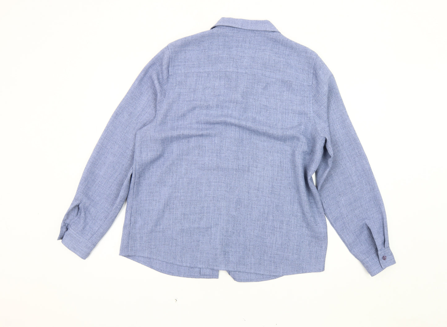 Jumper Women's Blue Button-Up Shirt, Size 14, Long Sleeve
