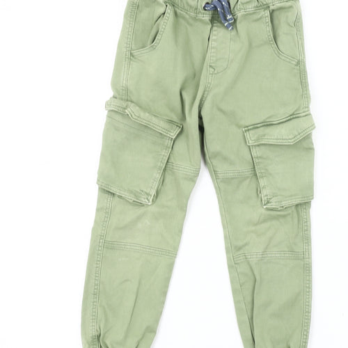 Marks and Spencer Boys Green Cargo Trousers 4 Years Elastic Waist