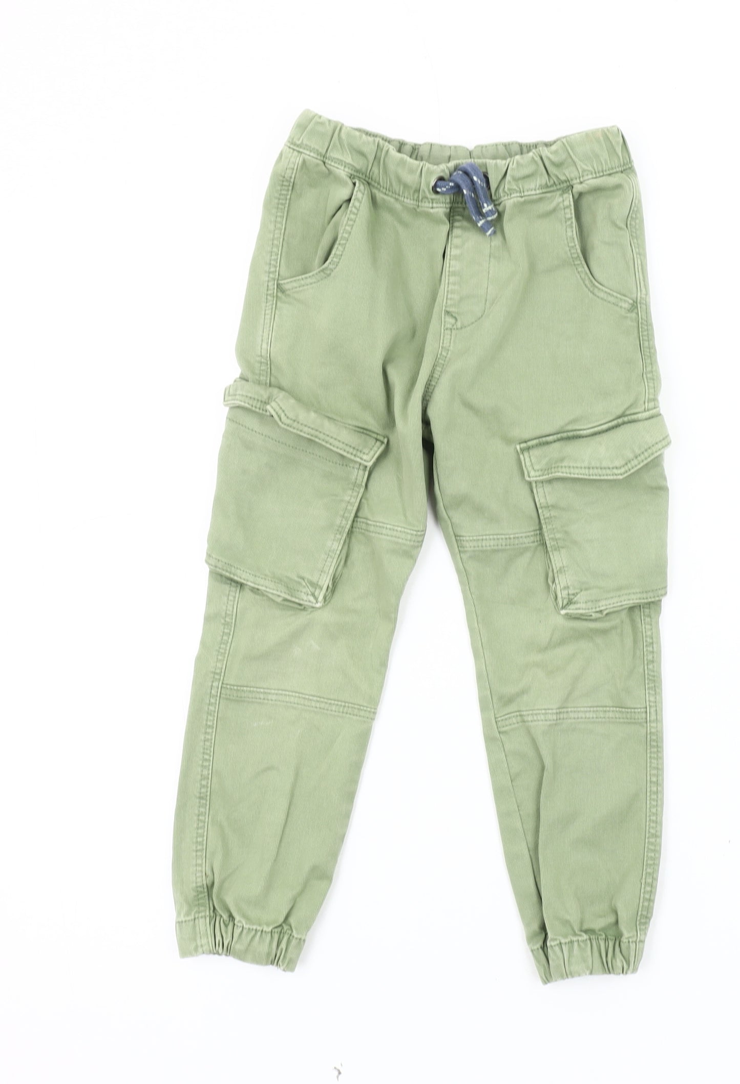 Marks and Spencer Boys Green Cargo Trousers 4 Years Elastic Waist