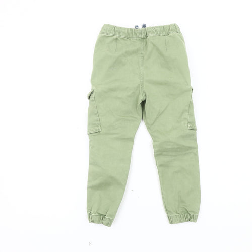 Marks and Spencer Boys Green Cargo Trousers 4 Years Elastic Waist