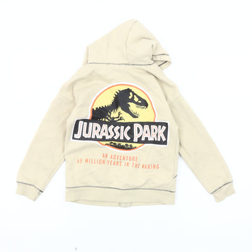 Beige Boys Jurassic Park Hooded Jacket Size 6-7