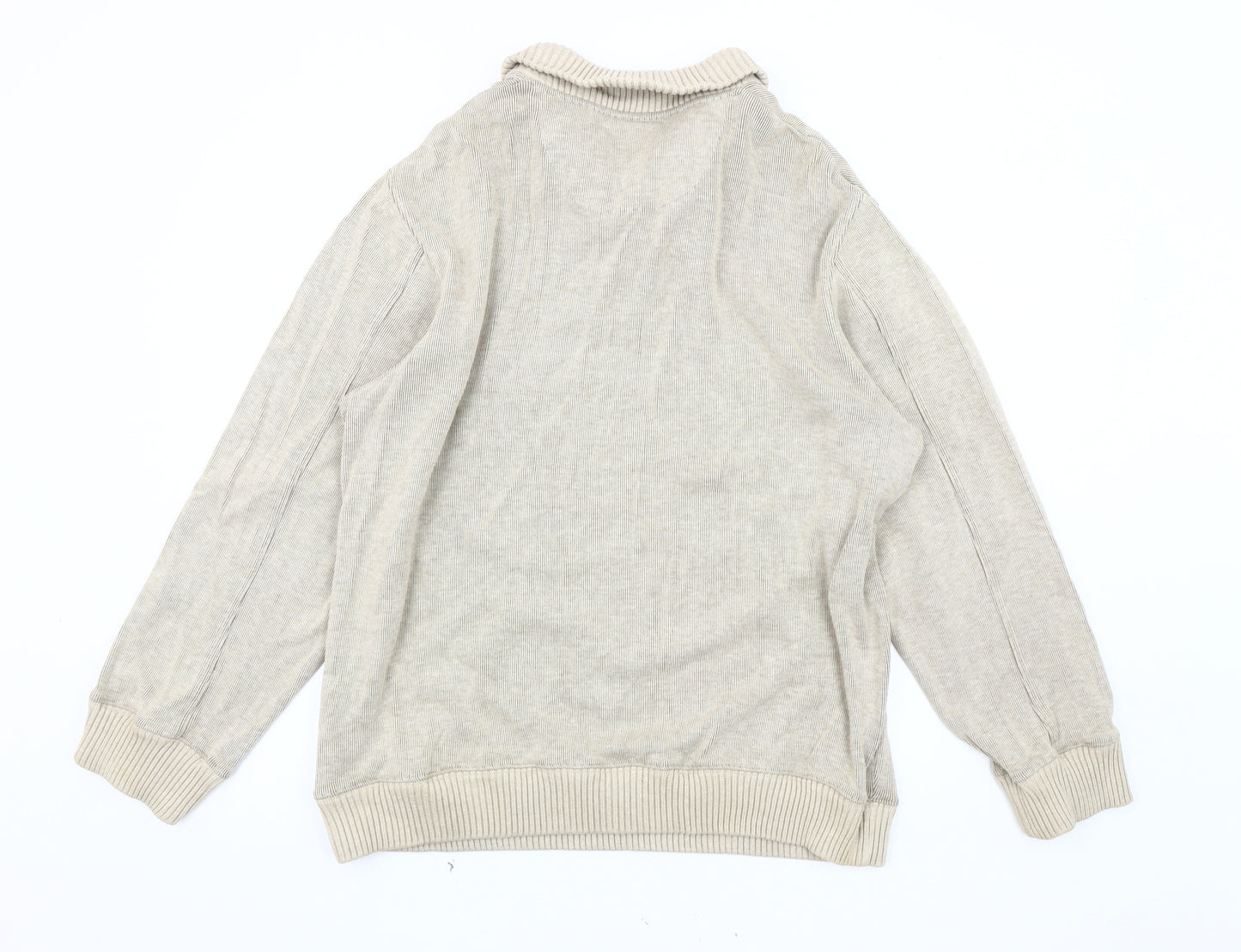 Marks and Spencer Men's Beige Henley Jumper L