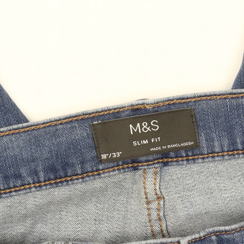 Marks and Spencer Men's Blue Slim Fit Jeans Size 38
