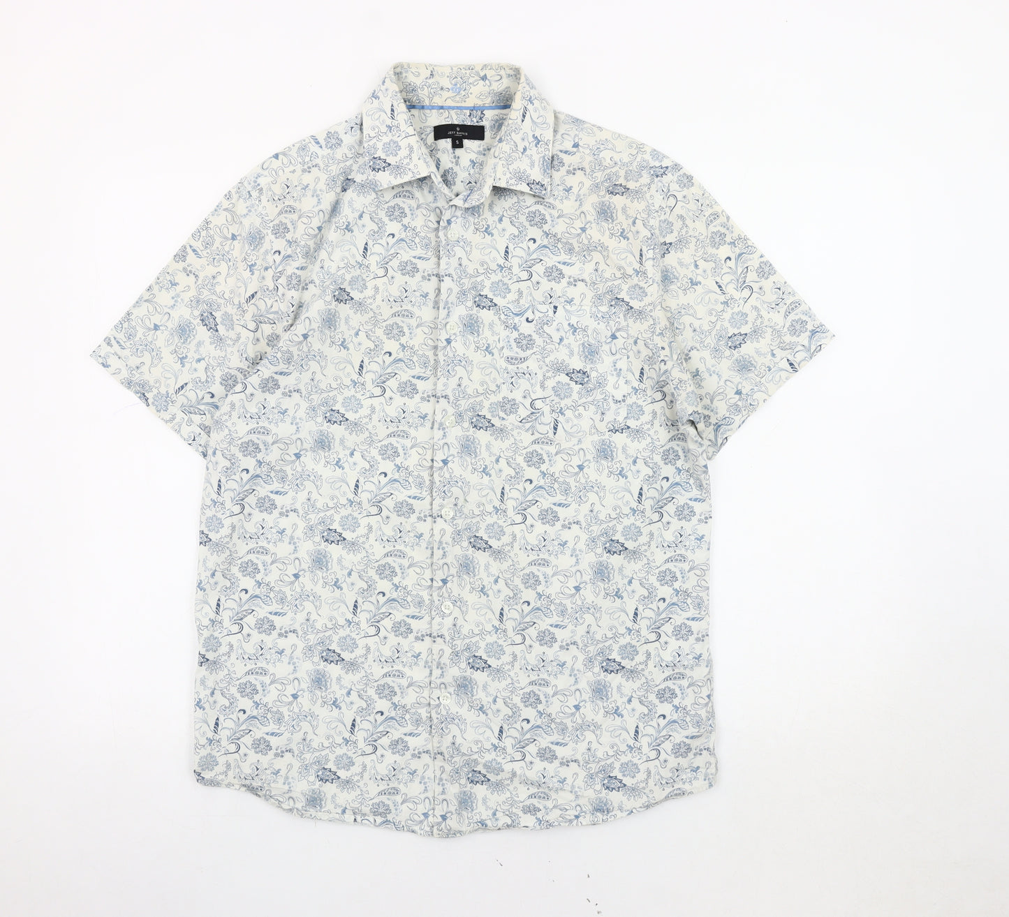 Jeff Banks Men's Blue Floral Shirt, Casual S
